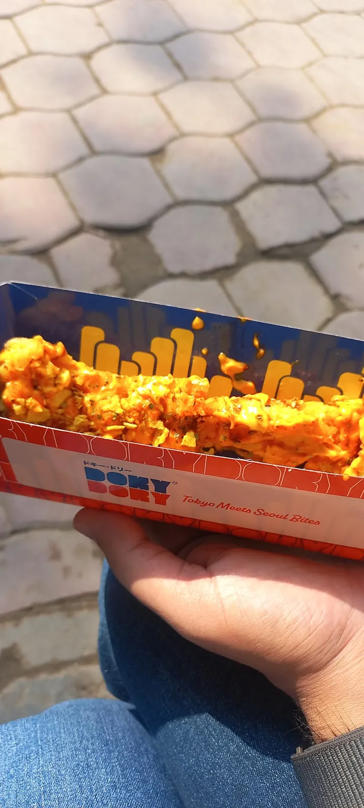 Toro fries box held outdoors