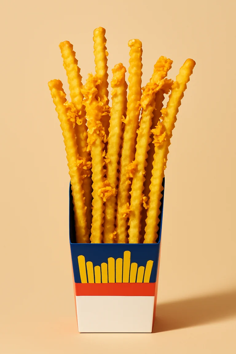 doky dory toro fries — extra long loaded fries standing in the branded box