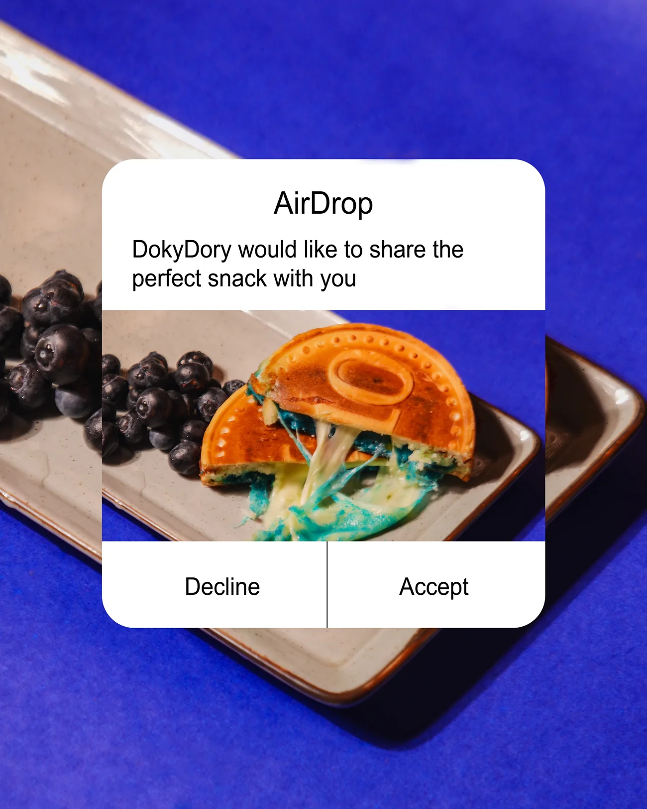 blueberry cheese coin — blue cheese pull